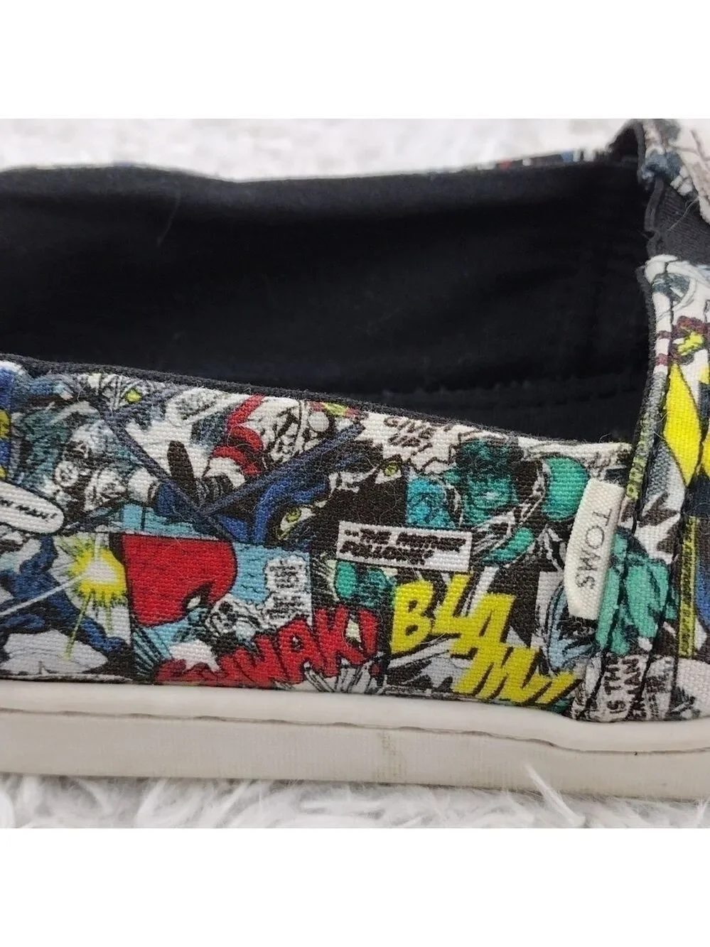 𝅺Toms X Marvel Tiny Alpargata Comic Book Pop Print Slip On Casual Sneaker Shoe